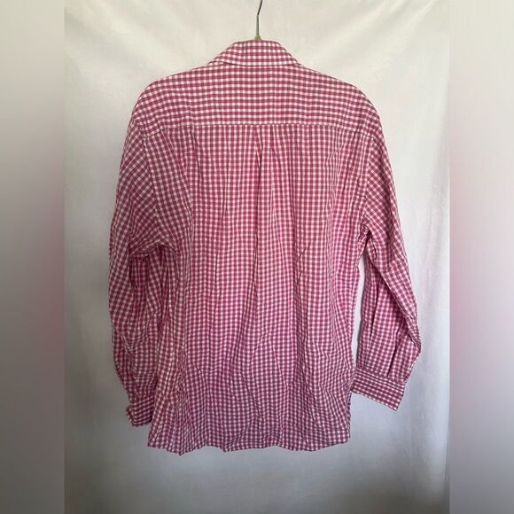 Peter Millar men’s cotton pink plaid button down shirt, large - Picture 4 of 6